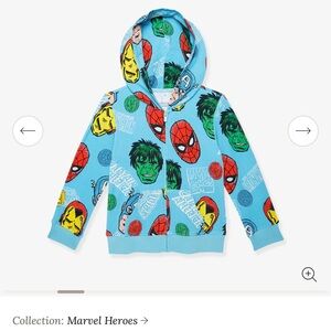 Kids Marvel Heroes Blue Zip Up